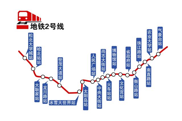 哈尔滨地铁2号线线路图 3号线站点一览表