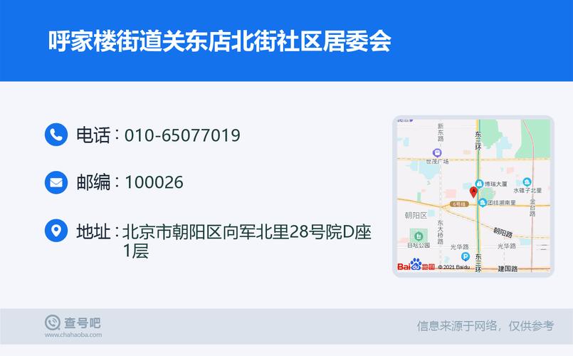 北京市朝阳区呼家楼街道各社区居委会地址和联系电话