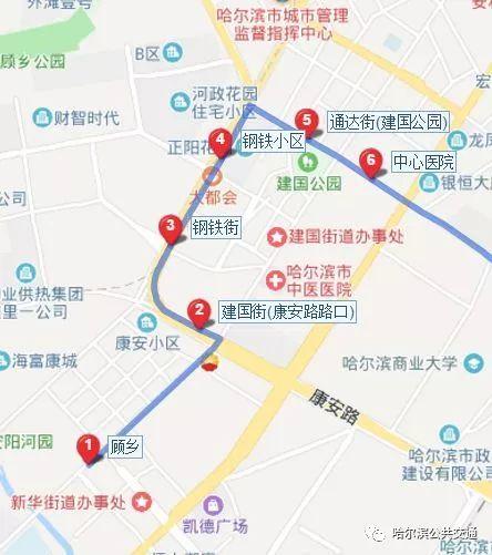哈尔滨101路公交车路线图 101公交站经过哪些站
