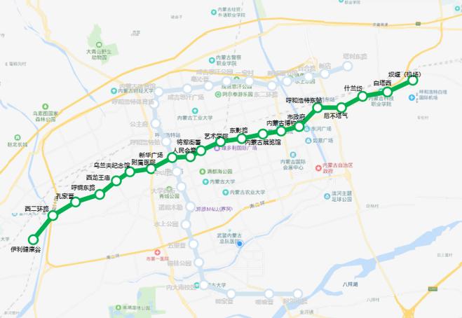内蒙古鄂尔多斯有没有地铁 内蒙古地铁1号线路图