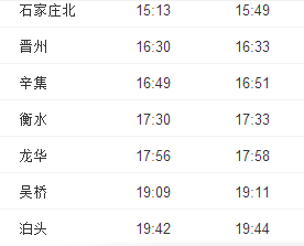 天津到泊头多少公里 天津到泊头的火车时刻表