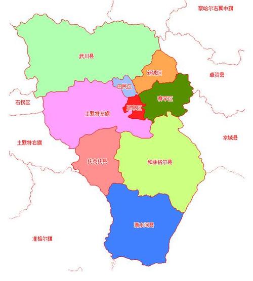内蒙古自治区呼和浩特市和林格尔县行政区划代码|人口|面积|邮编