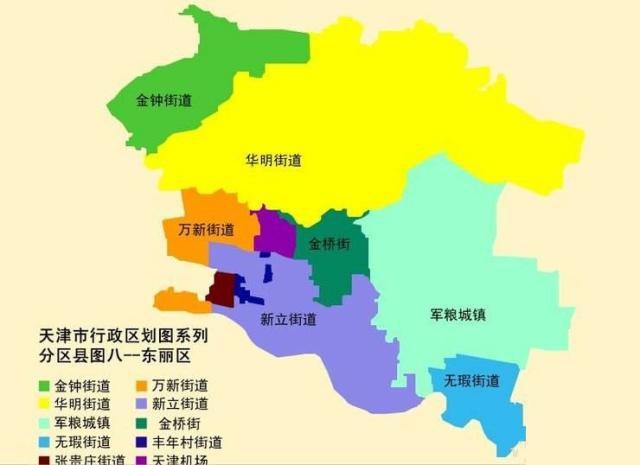东丽区行政区划介绍 天津东丽区街道划分图